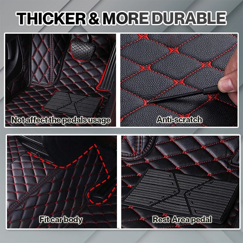 Elvile 2026 Premium 5-Layer Leather Custom Floor Mats for Cars