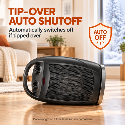 🔥Portable PTC Ceramic Space Heater – 90° Oscillation, 3 Modes & Tip-Over Protection