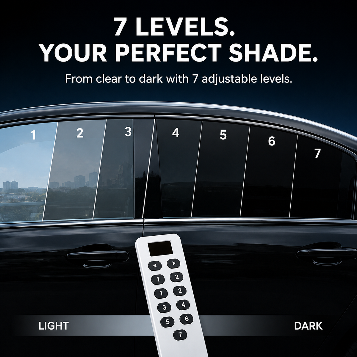 Electric Smart Tint Film for Cars – Remote Controlled Privacy