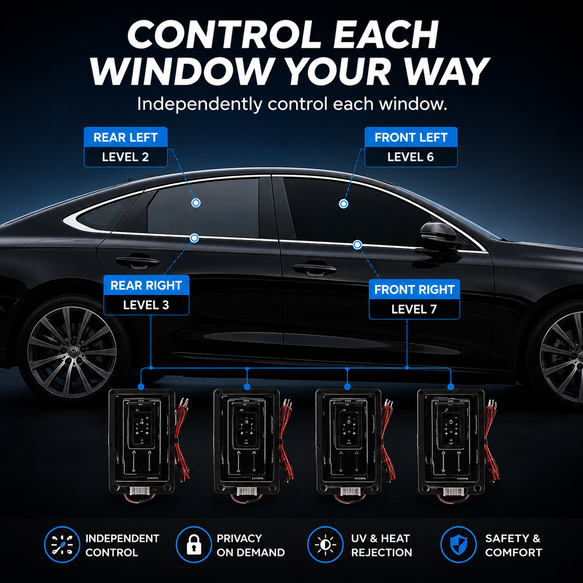 Electric Smart Tint Film for Cars – Remote Controlled Privacy