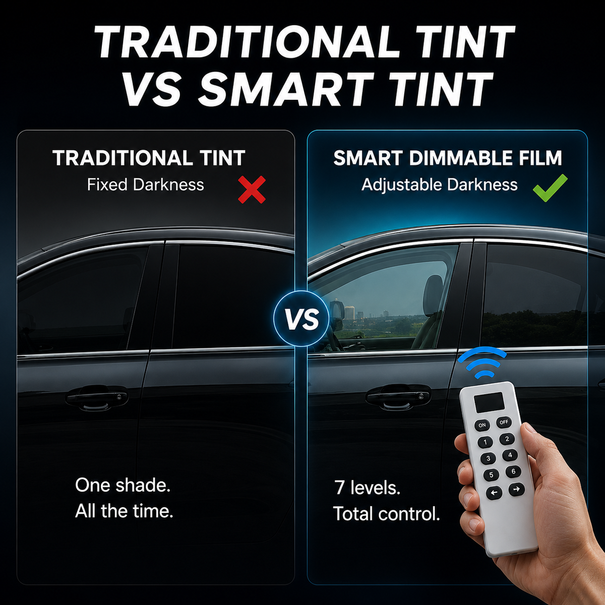 Electric Smart Tint Film for Cars – Remote Controlled Privacy