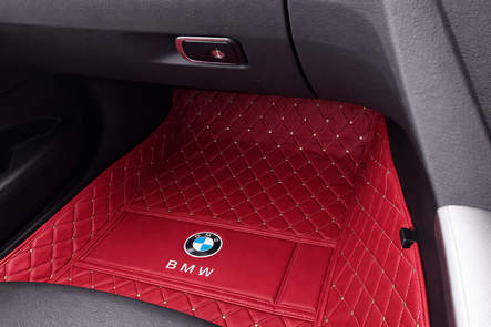 Custom floor mats in Emily Carter's BMW 3 Series
