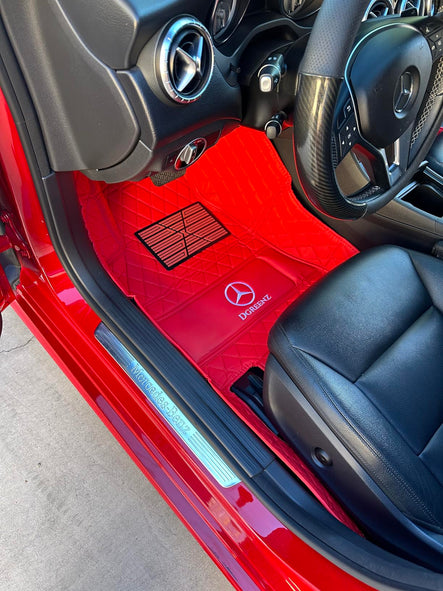 Custom floor mats in Jessica Collins' Mercedes C-Class